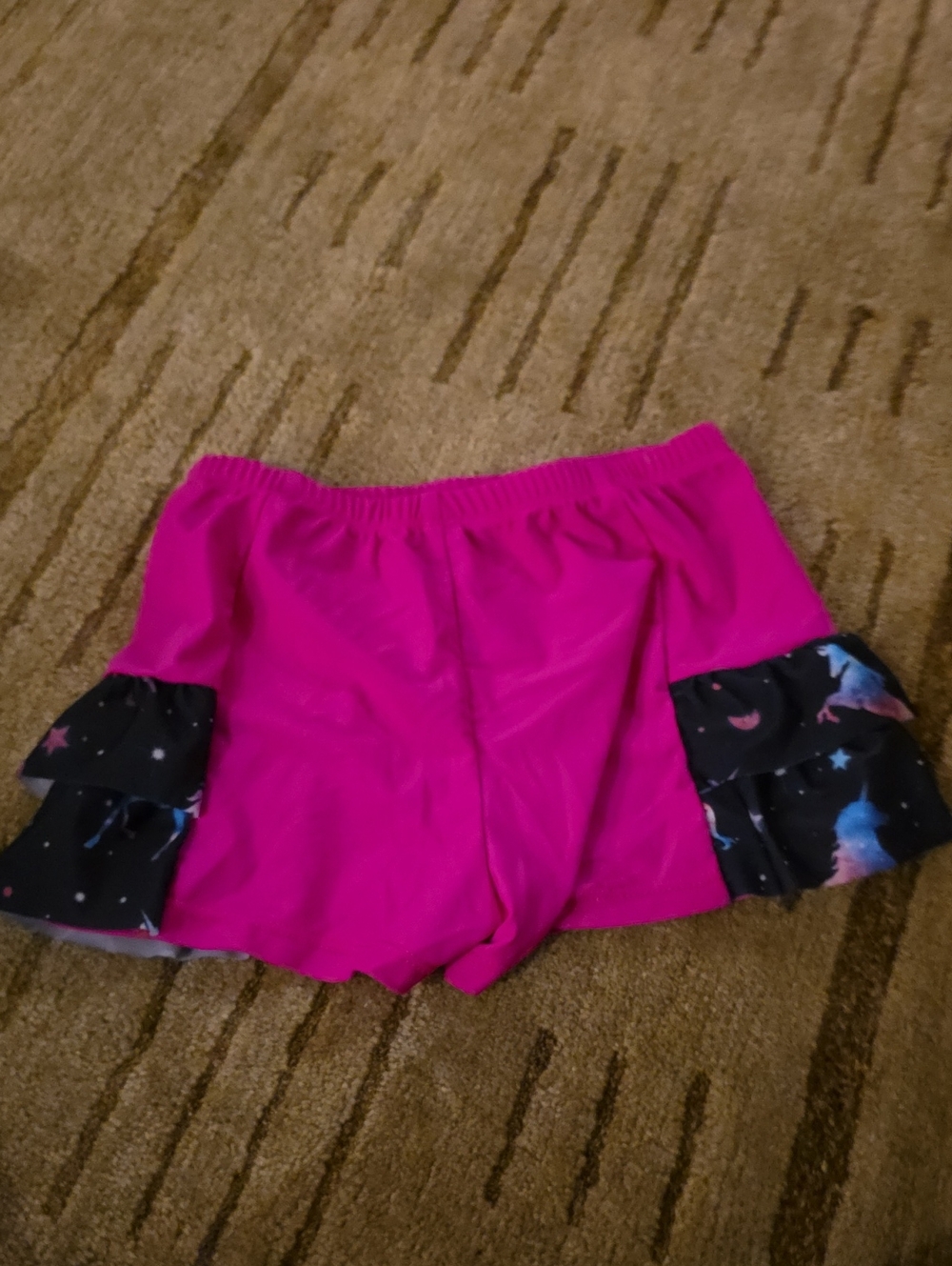 5/25 Iefiel Girls Hot Pink Ruffle Swim Shorts Size 10